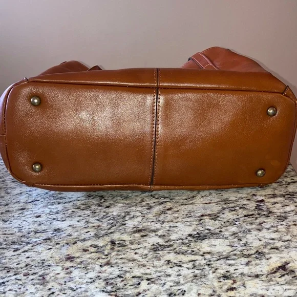 Patricia Nash Embossed Leather Large Tote Brown Tooled Floral Suede Shoulder Bag - Picture 13 of 17